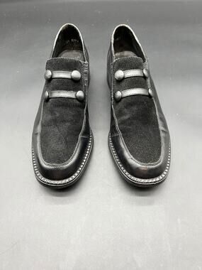 Vintage Markus Rieker Black Leather & Suede Slip-On Loafers Women's EU 39 US 8/8